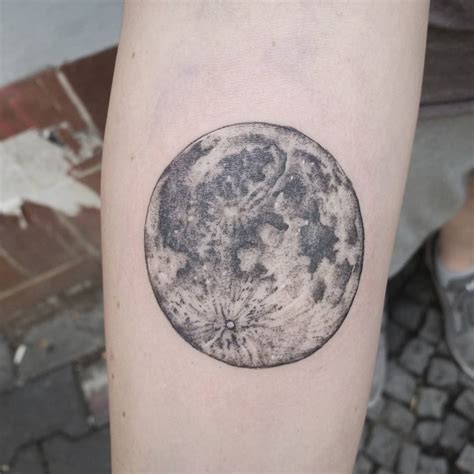 dark side of the moon tattoo|realistic full moon tattoo.